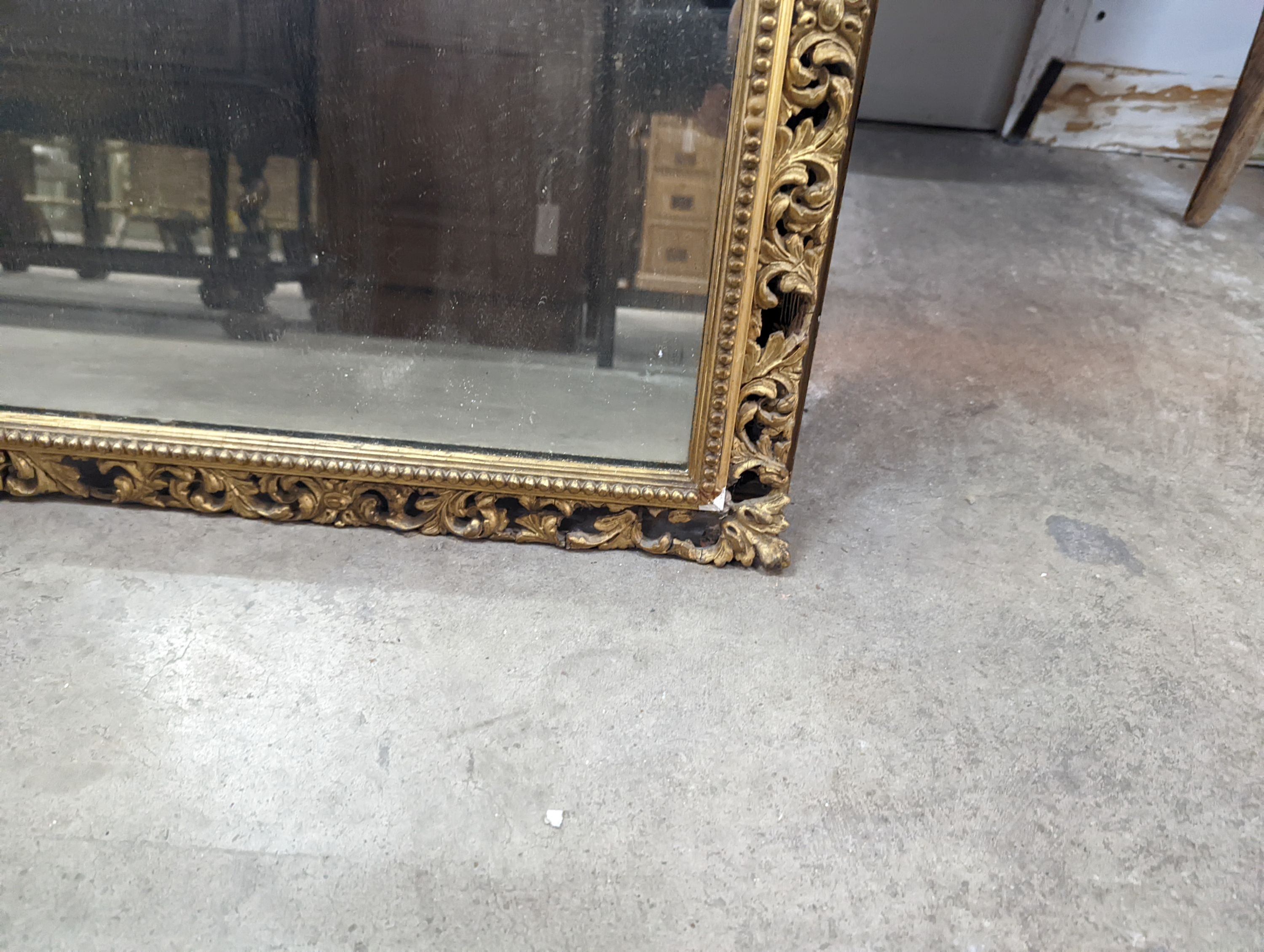 An early 20th century rectangular chinoiserie lacquer wall mirror, width 45cm, height 78cm together with a square giltwood and gesso wall mirror